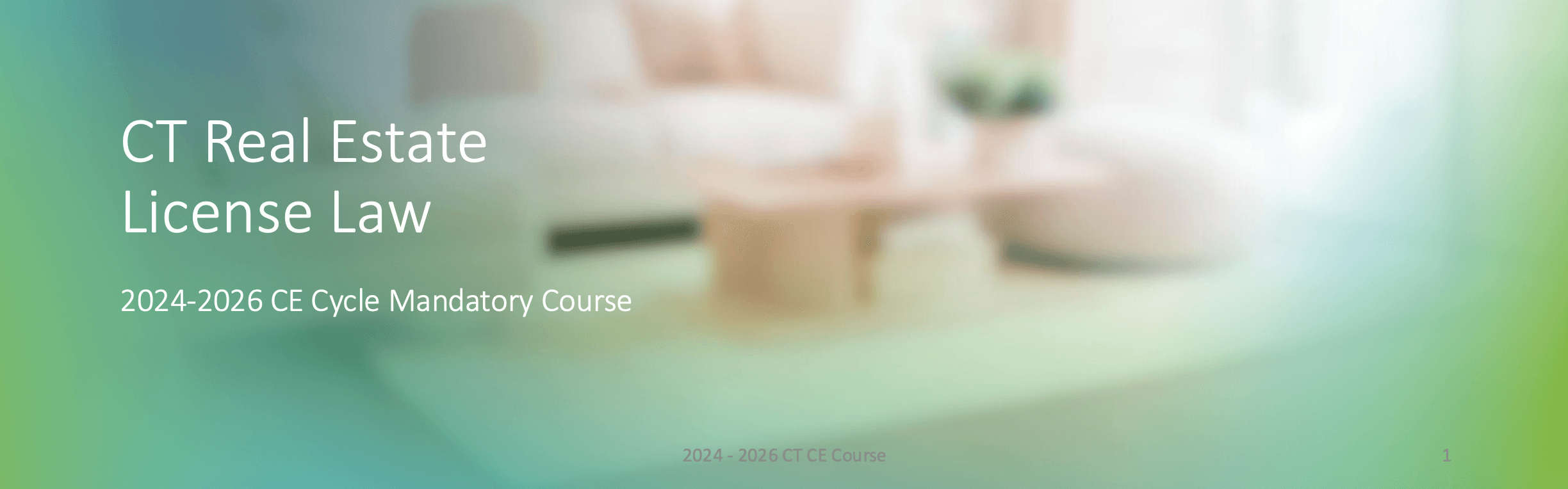 Ct Real EState License Law slide